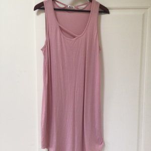 LA Made pink asymmetrical neckline tank dress
